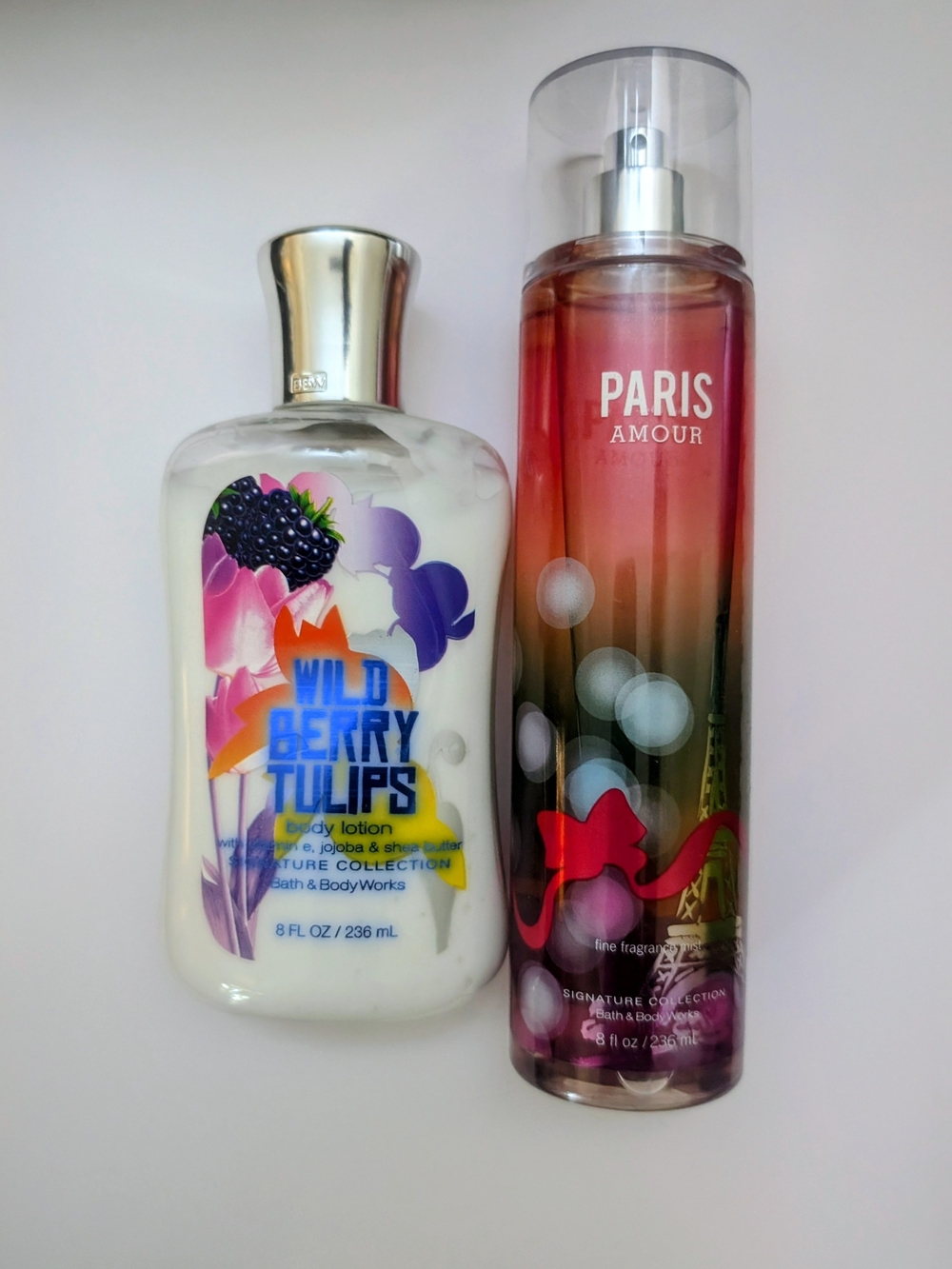 Bath and Body Works Wild Berry Tulips Lotion & Paris Amour Body Spray
